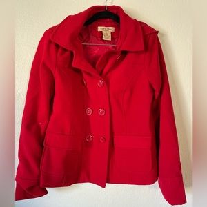 Paris blue Red corduroy jacket/peacoat